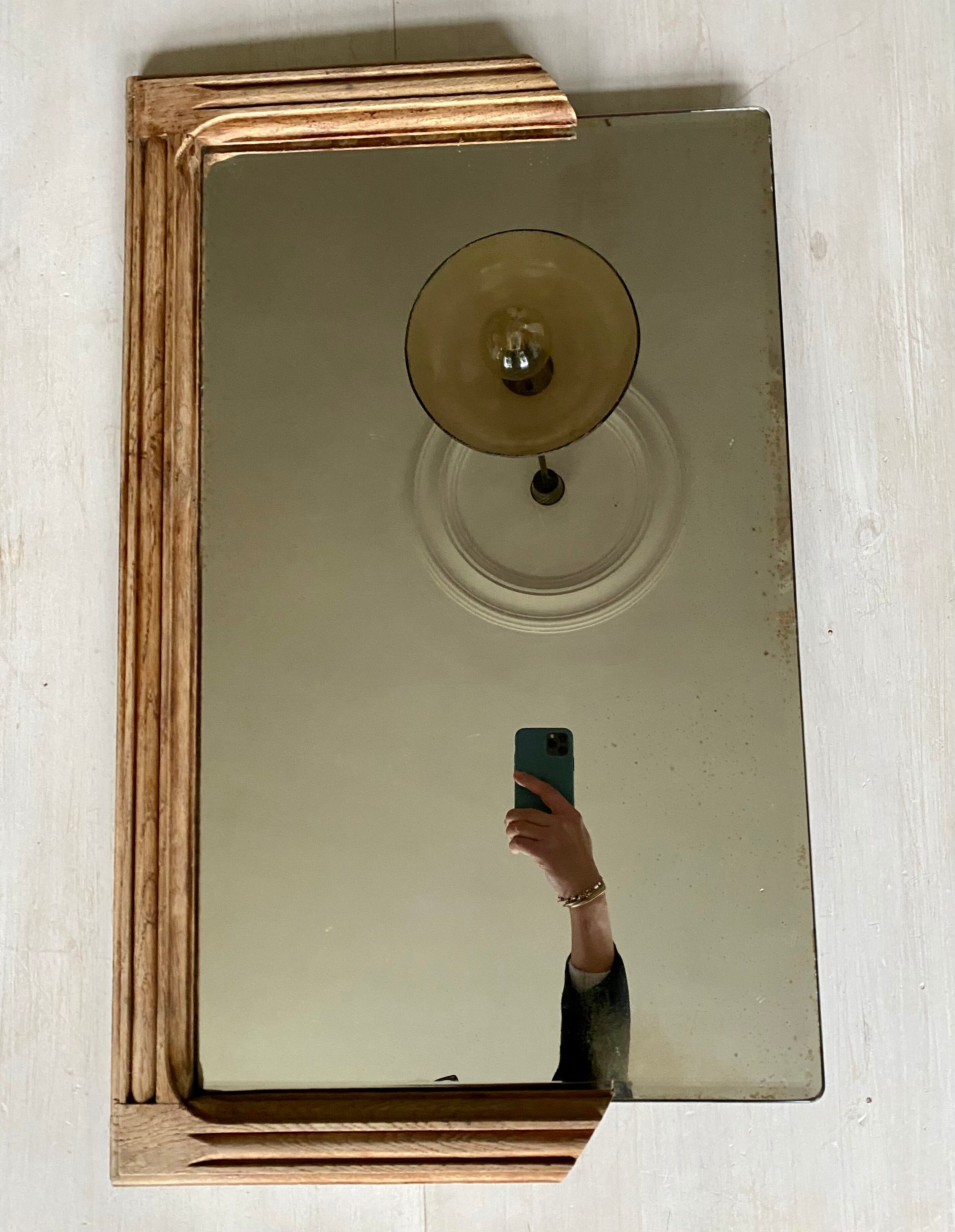 Wooden mirror 30s, 71x44 cm