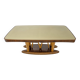 Table à manger italienne du milieu du siècle avec plateau en verre et base sculpturale en érable.