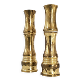 Pair of vintage bamboo-style vases 1970