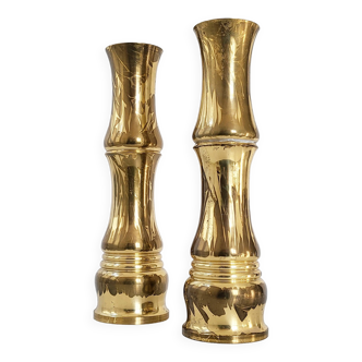 Pair of vintage bamboo-style vases 1970