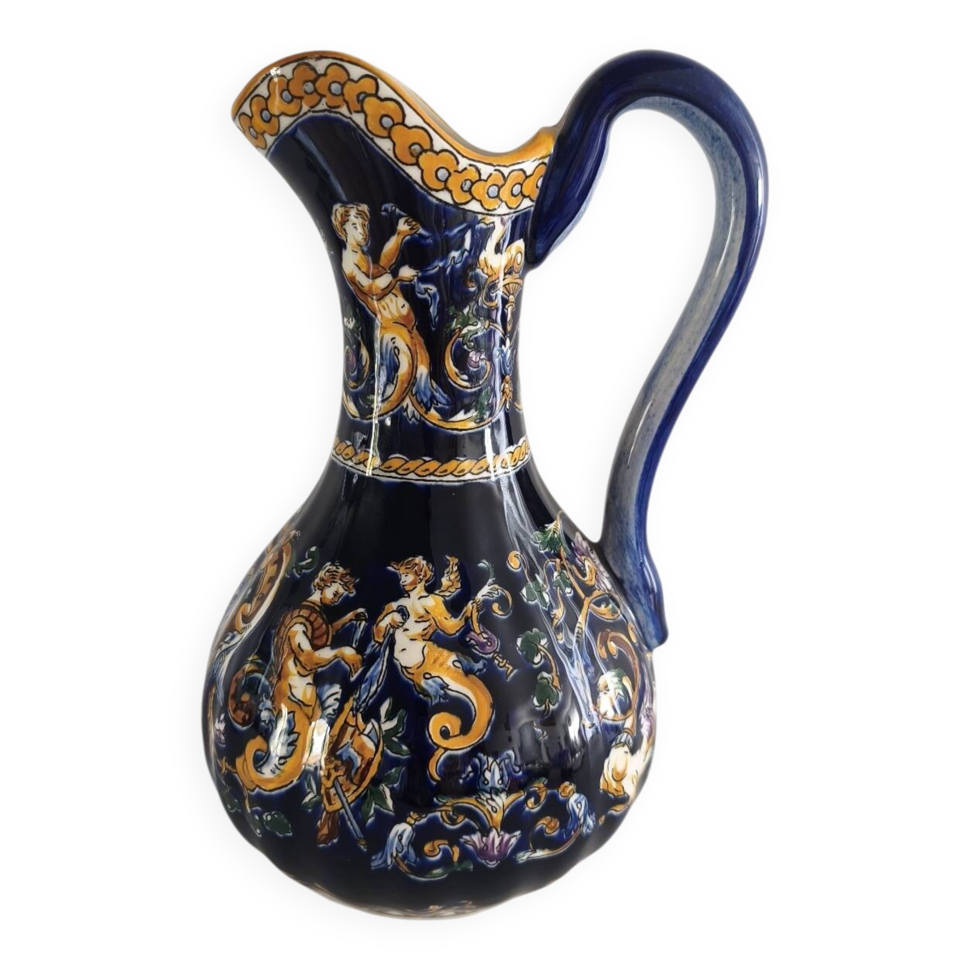 Aiguière / Cruche d'apparat faïence de Gien - Renaissance