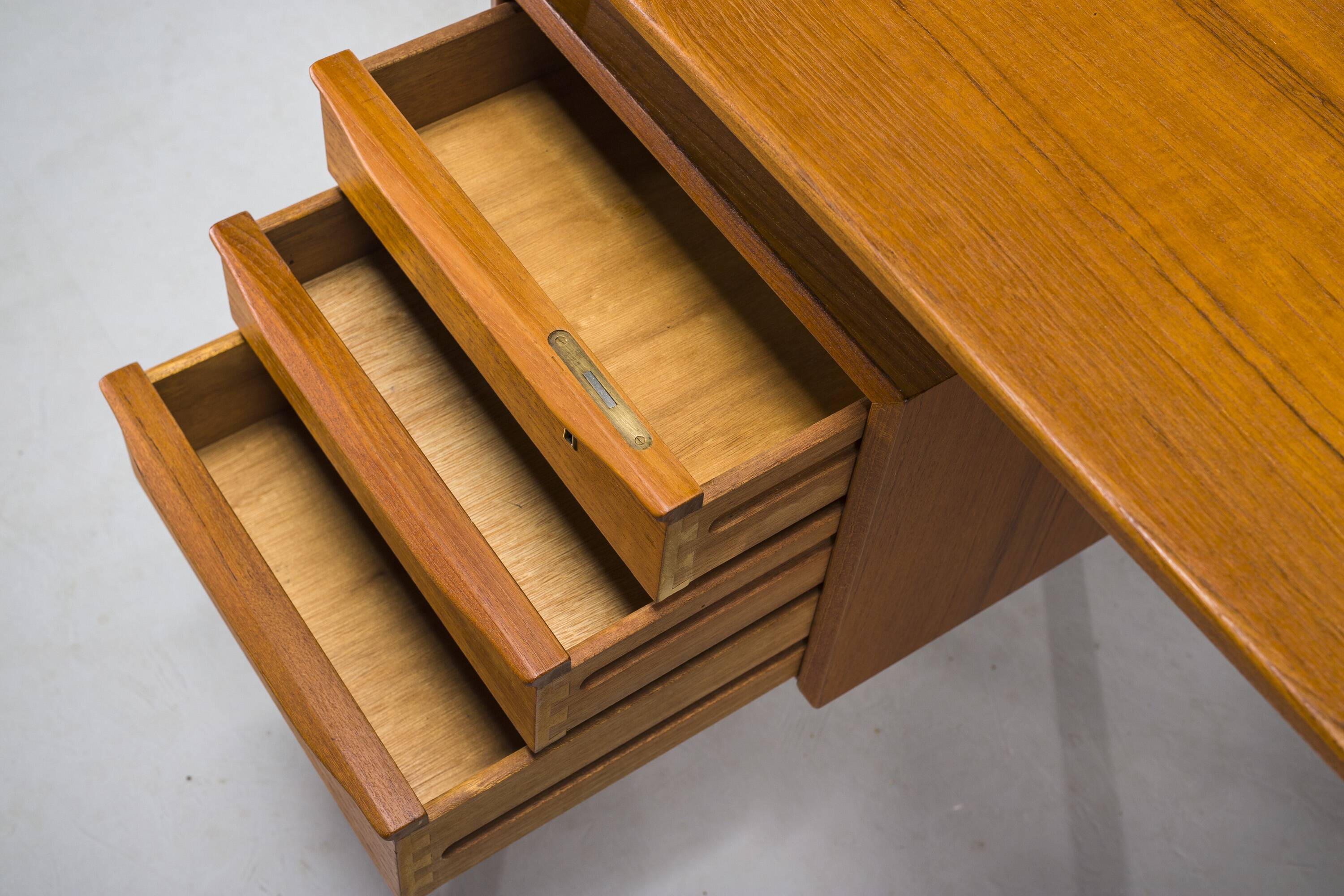 Danish Teak Desk by Peter Lovig Nielsen for Hedensted Mobelfabrik, 1972
