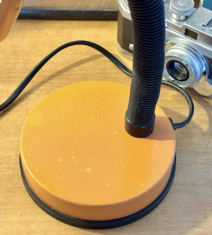 Vintage articulated desk lamp, orange