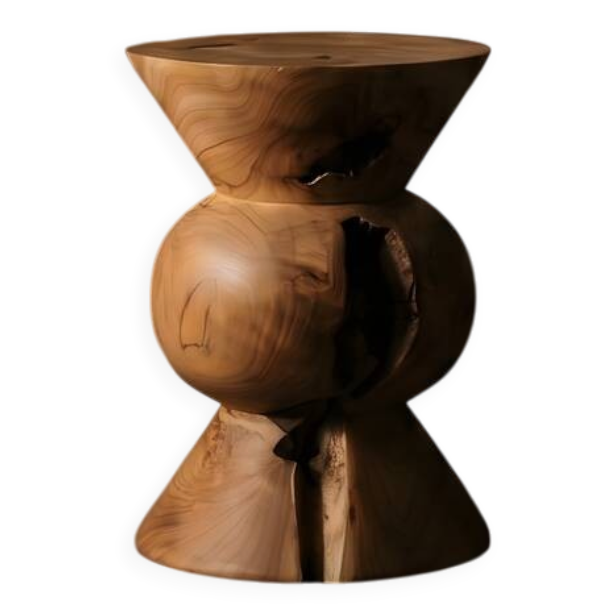 SIENNA stool in hand-carved solid recycled teak