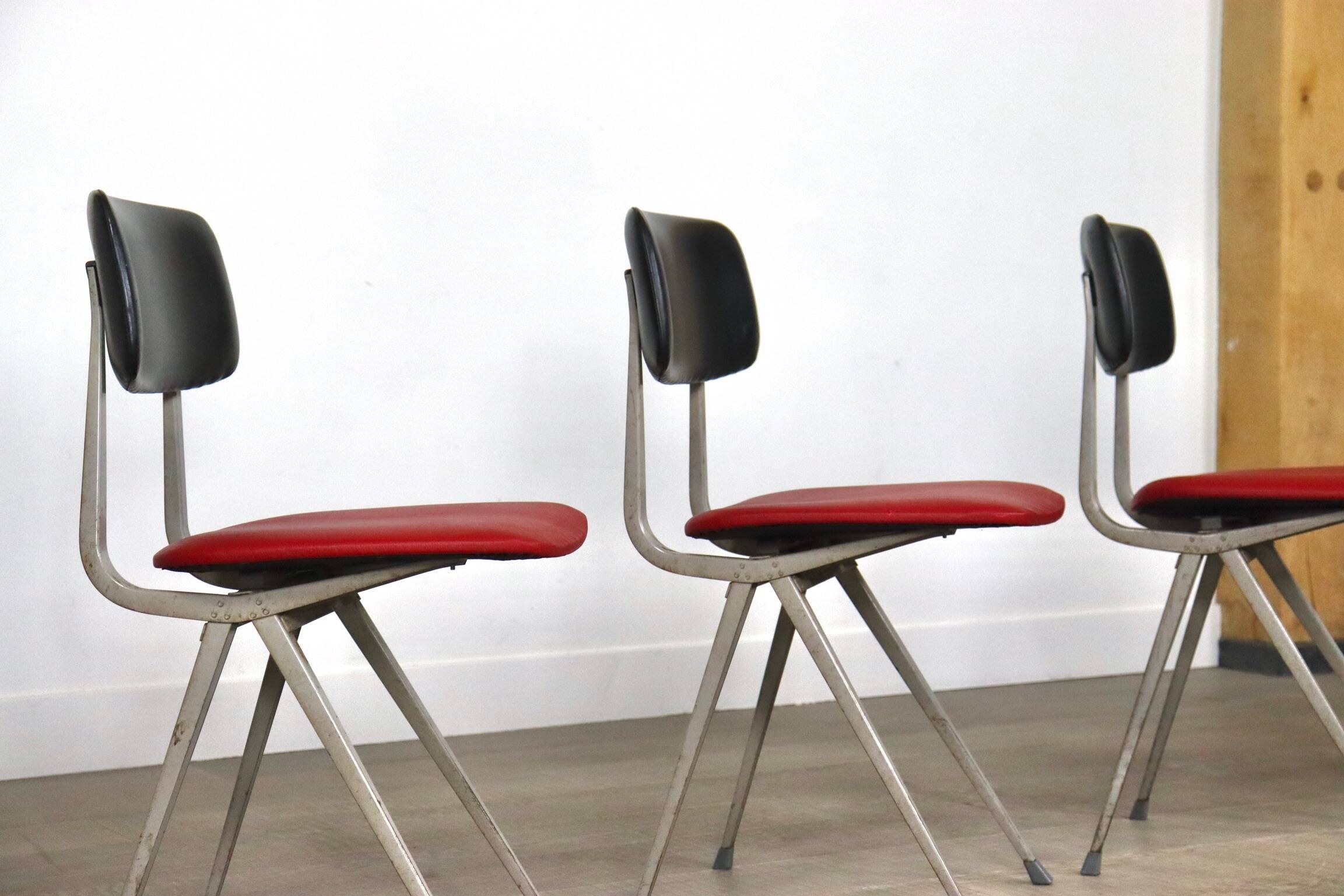Set Of 4 Friso Kramer For Ahrend De Cirkel “Result” Dining Chairs, The Netherlands 1967