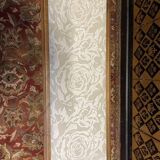 Louis XVI style piano bench with fabric seat