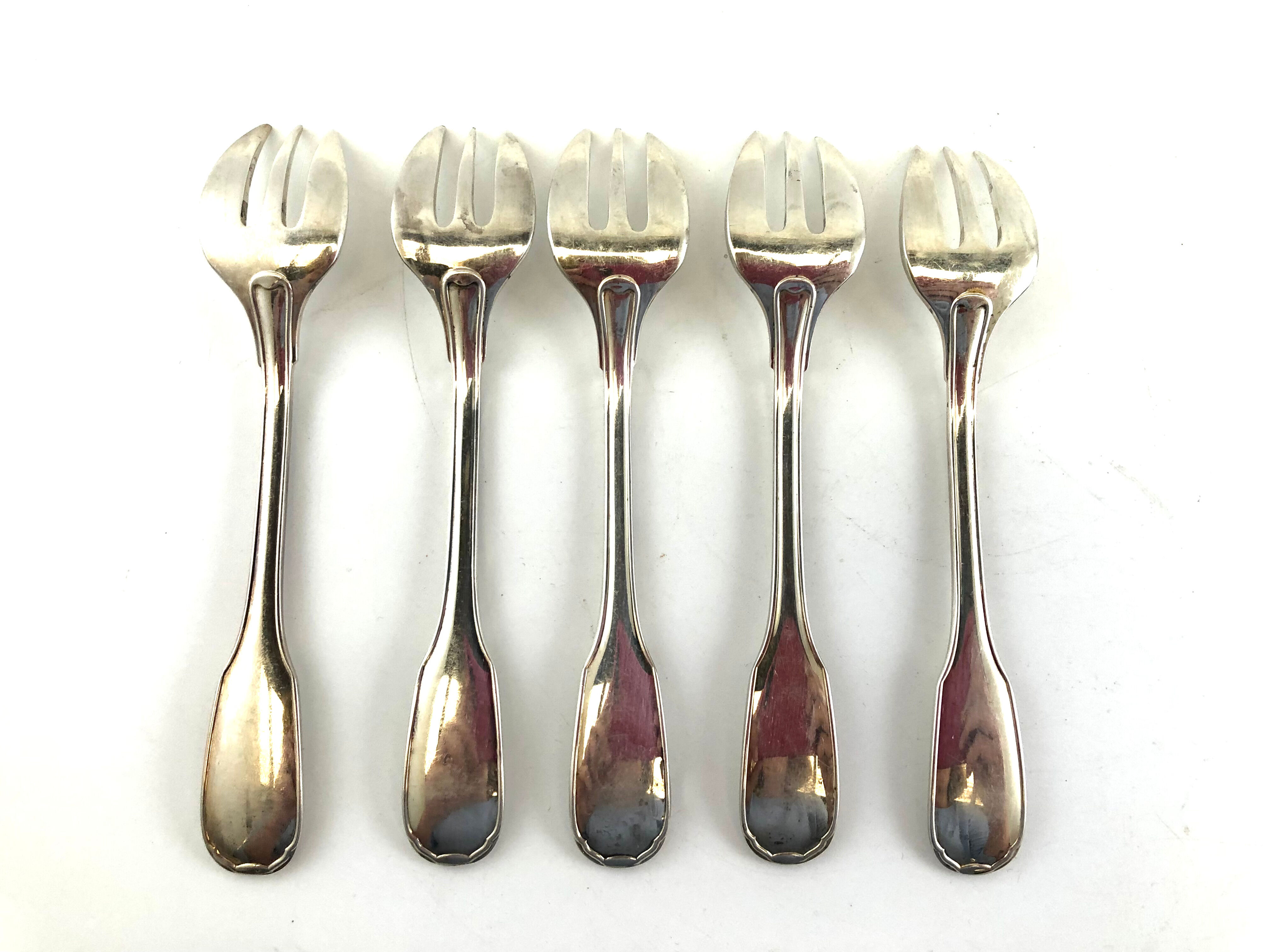 Christofle 5 dessert forks model Versailles