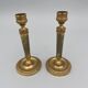 Pair of miniature candle holders in bronze dore restoration period nineteenth