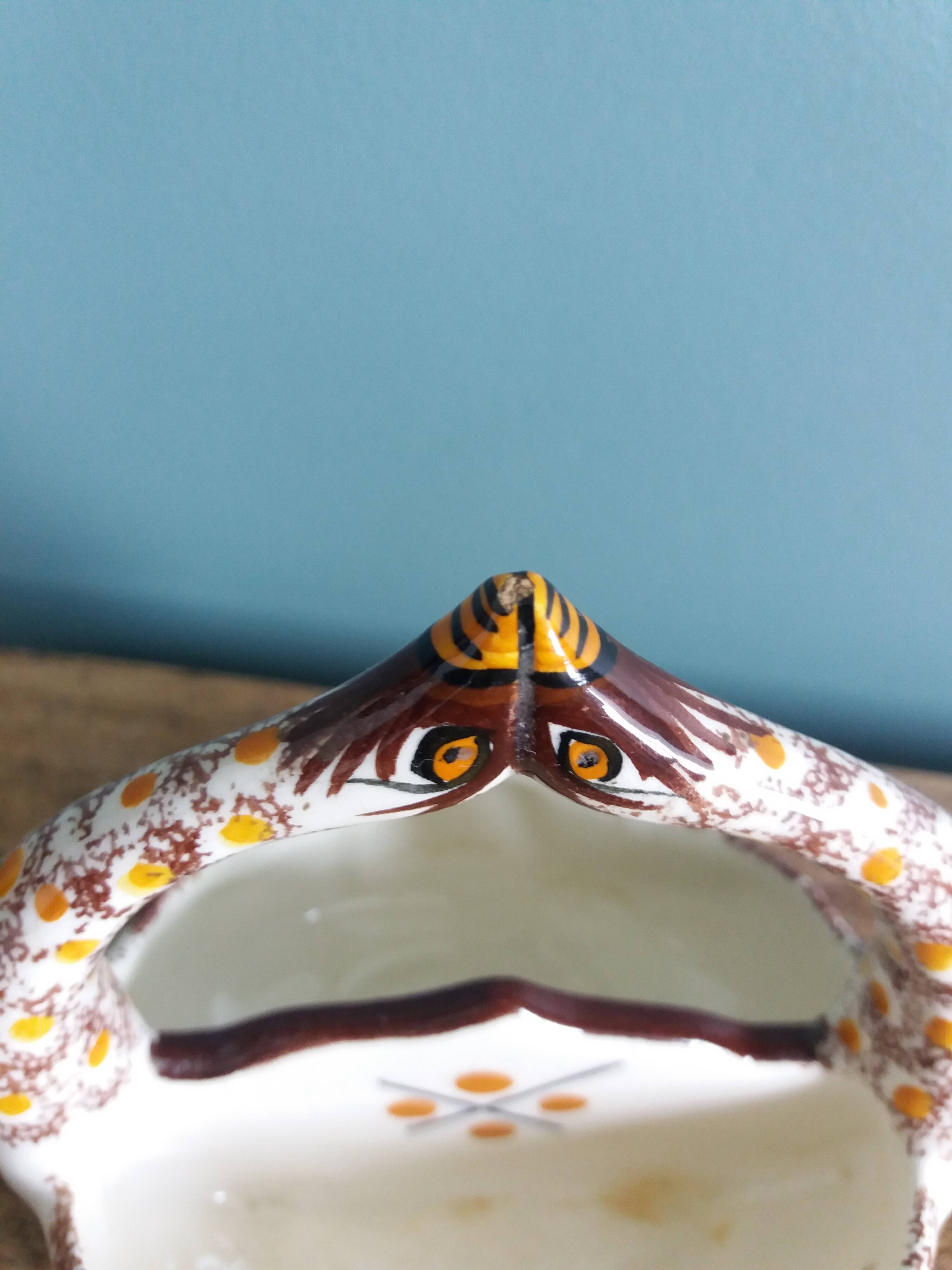 Henriot Quimper salt cellar in the shape of swans