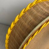 Scoubidou and rattan basket