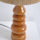 Wooden lamp with rope shade 1970