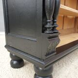 Neoclassical black wood bookcase with columns