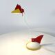Red and white toucan desk lamp by Brilliant Leuchten Germany, 1980.