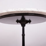 Art nouveu cast iron and marble pedestal table