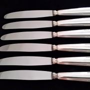 6 Couteaux de table Métal Argenté Ravinet d'Enfert  Modèle perlé