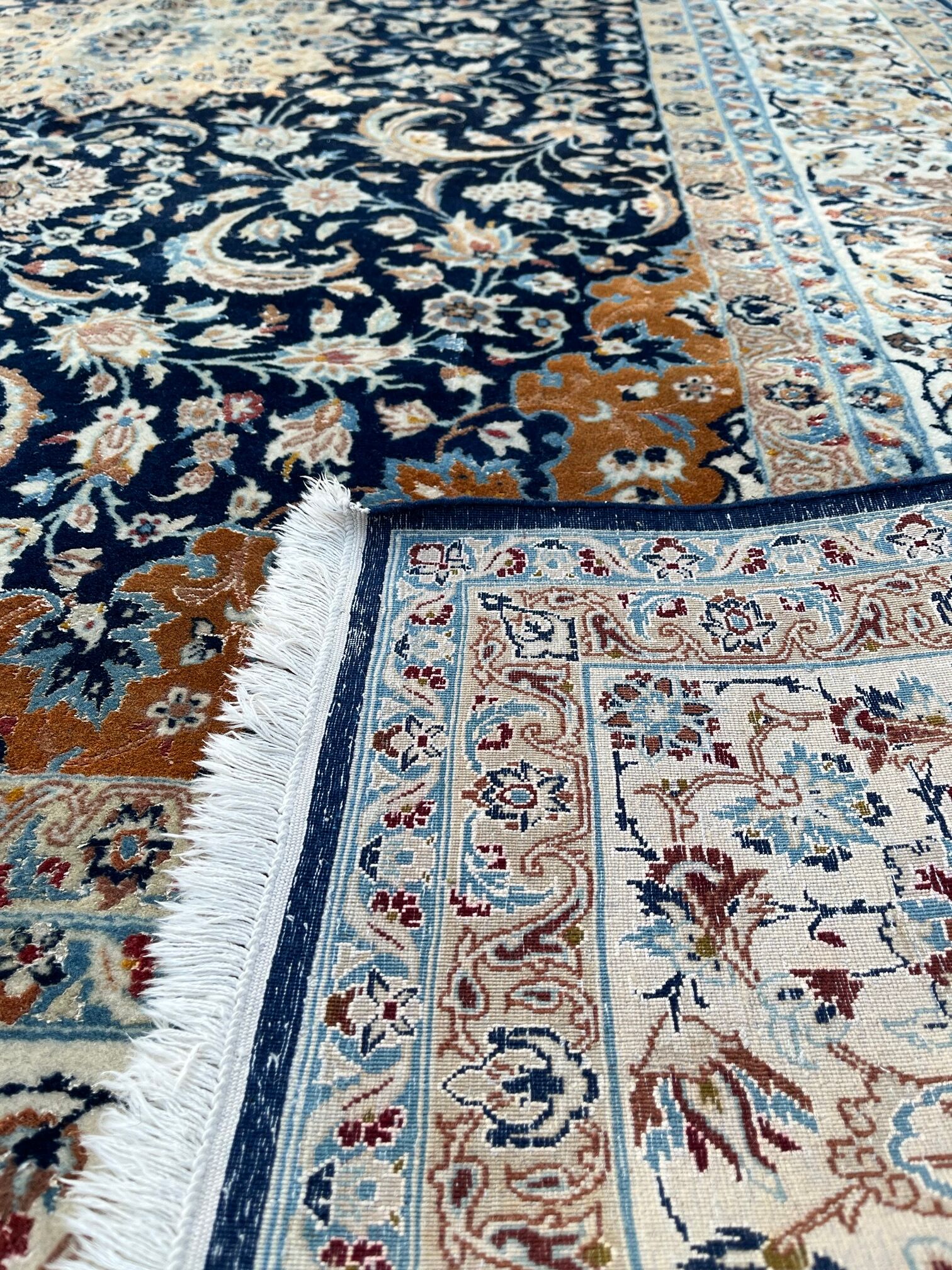 Persian carpet nain wool and silk circa 1960