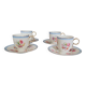 Epiag porcelain coffee cups Czechoslovakia floral decor