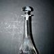 Carafe ancienne en cristal taillé et gravure dorée monogramme RG H33.5cm