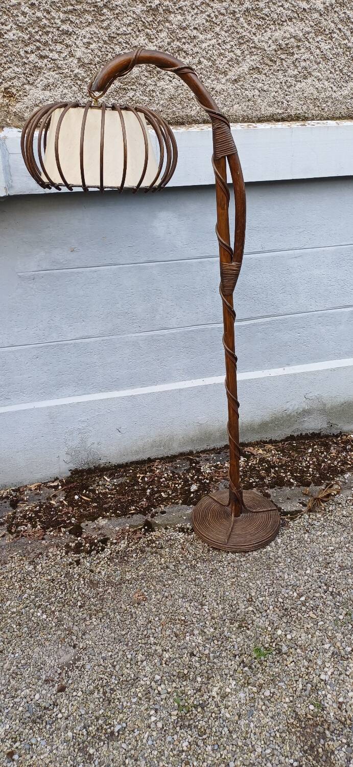 Rattan floor lamp