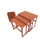Nest tables in 1960s style, in gel-stained teak.