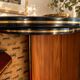 Vintage bar on wheels with tambour doors and painted decor – 1950s.