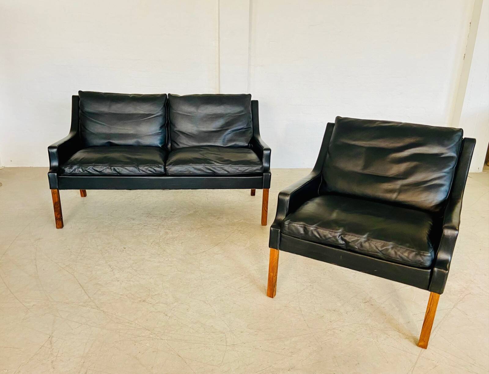 Vintage retro Danish mid-century G. Thams 2 person sofa & chair set