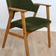 Vintage green velvet armchair 1960 suede