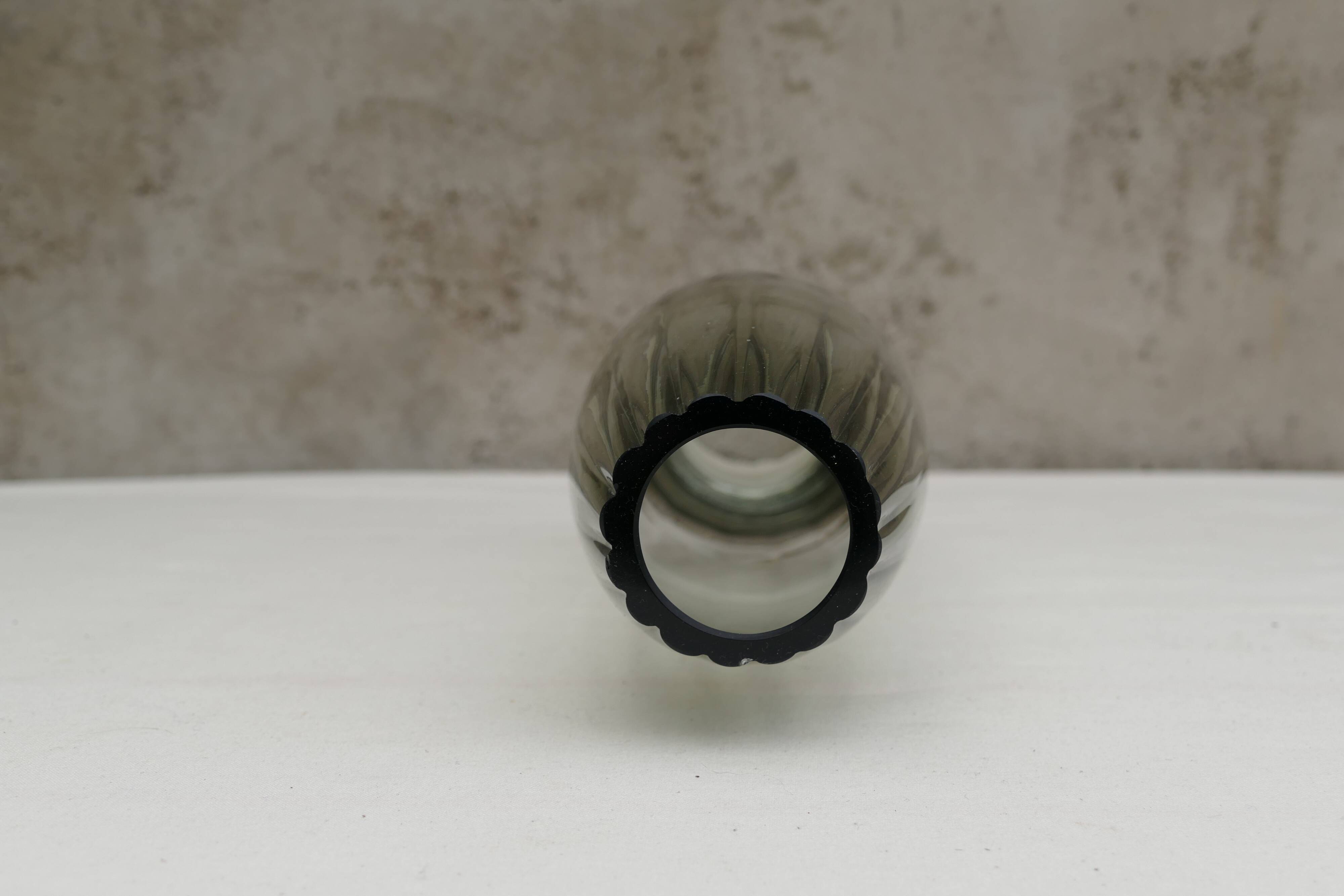 Vintage smoked glass vase