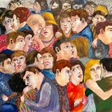 "Le bal, chapeau jaune" par Grand A