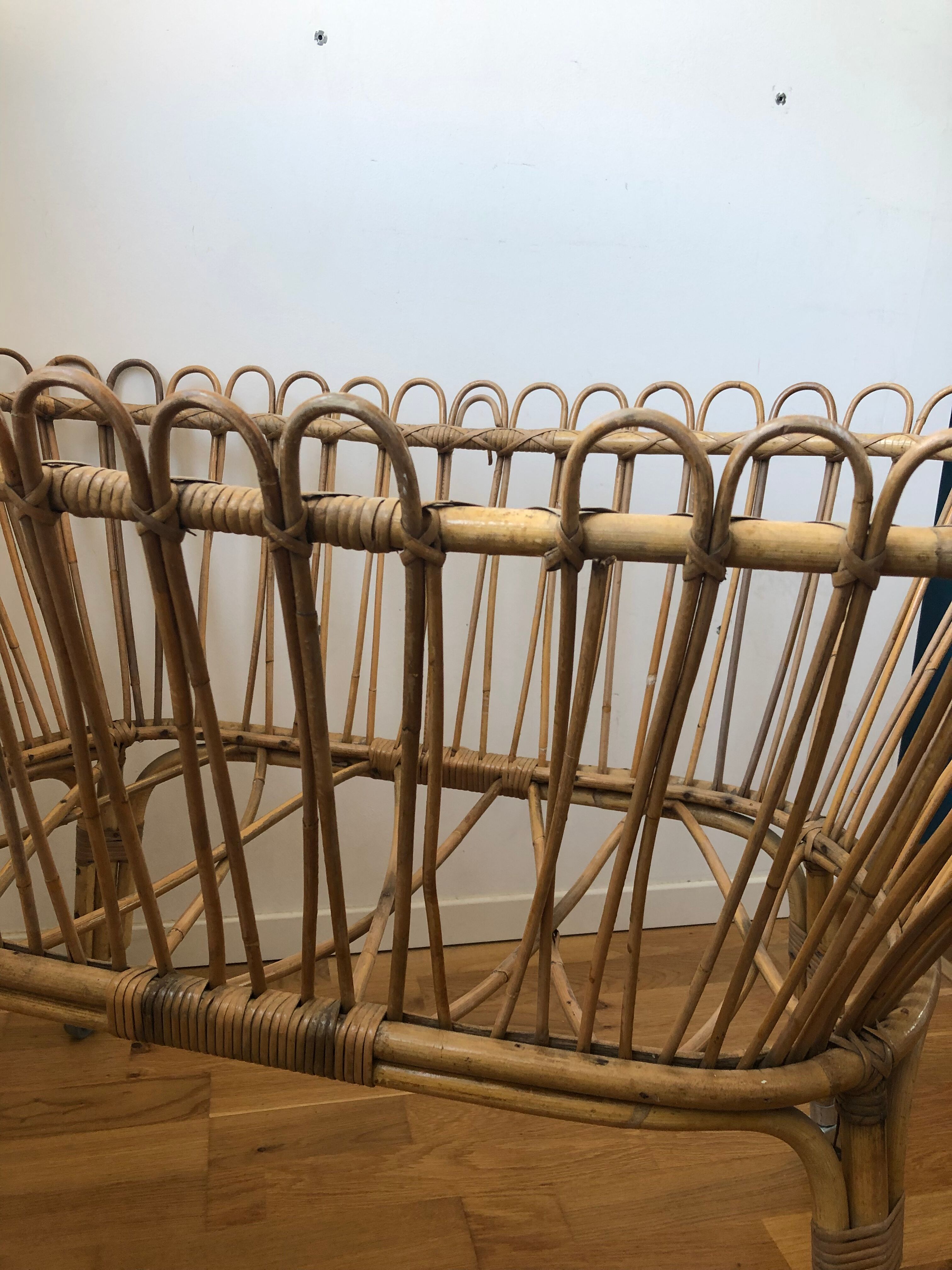 Vintage rattan cradle