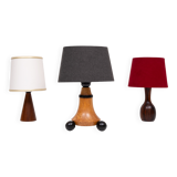 Trio de petites lampes de table des années 1960 avec abat-jour, Hollande
