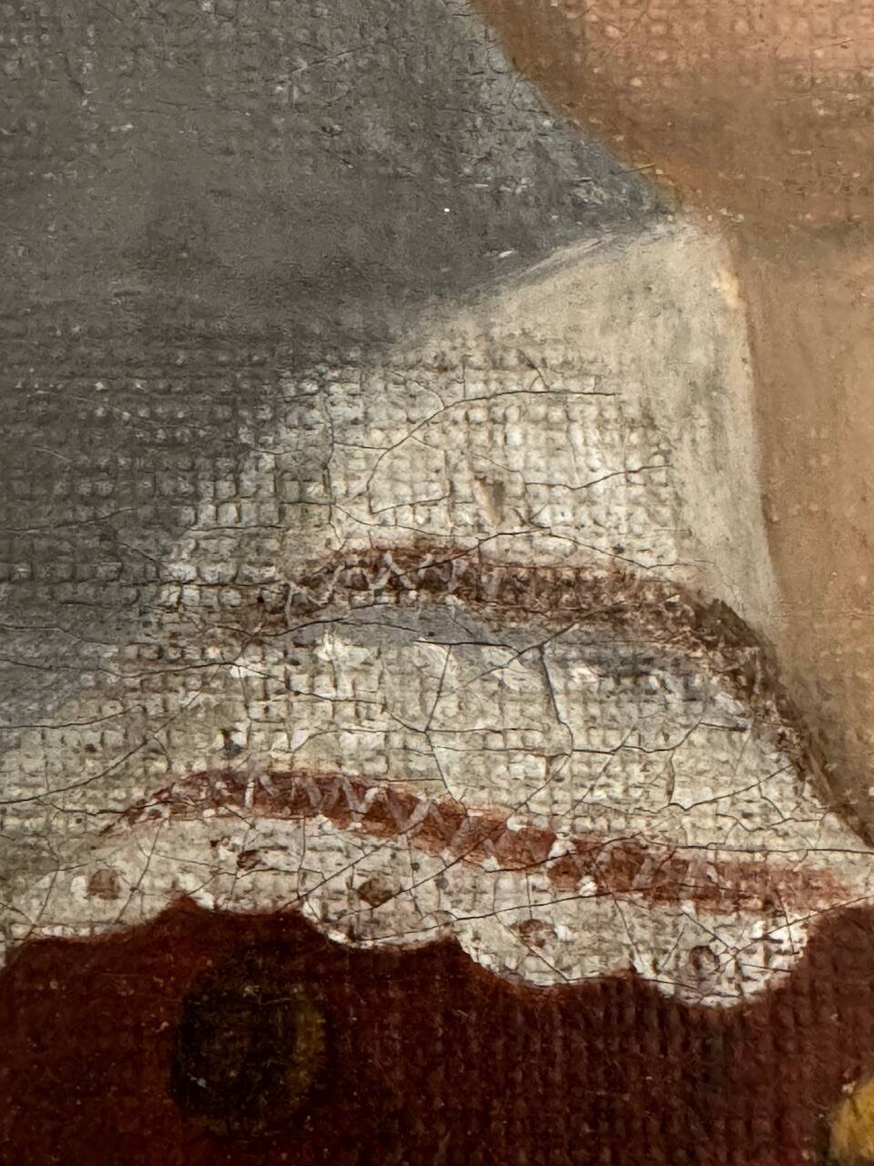 Old painting, portrait of a young boy 19th century