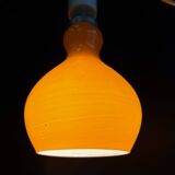 Vintage suspension in orange opaline – retro 70s design chandelier.