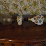 Painted ceramic lamp & lampshade glass lace