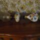 Painted ceramic lamp & lampshade glass lace