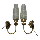 Paire d'appliques en laiton France