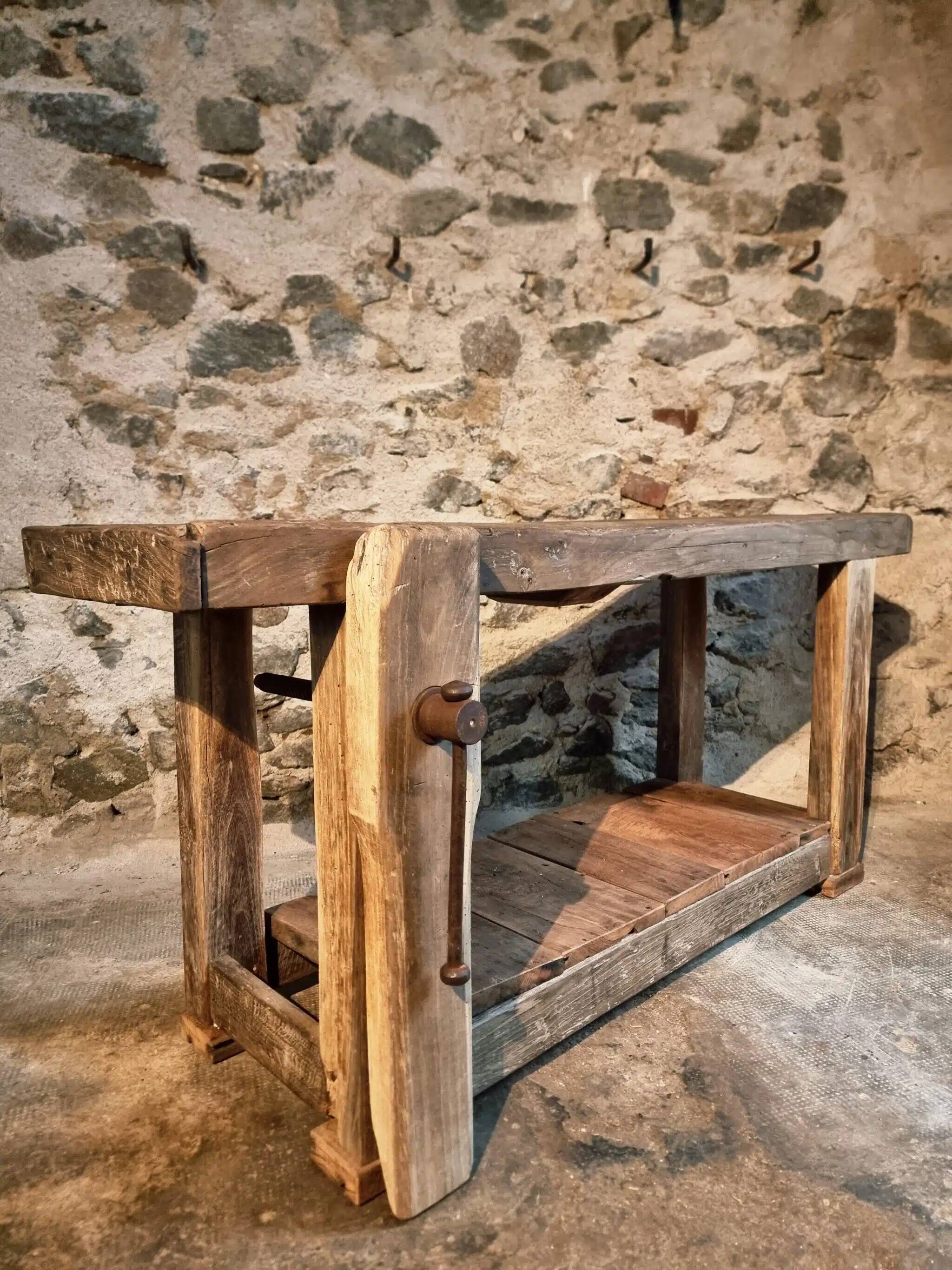 Antique oak workbench, circa 1900