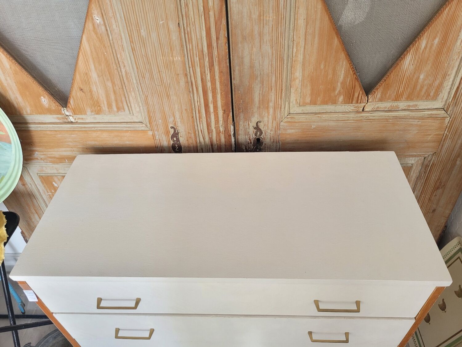 Vintage chest of drawers compass feet