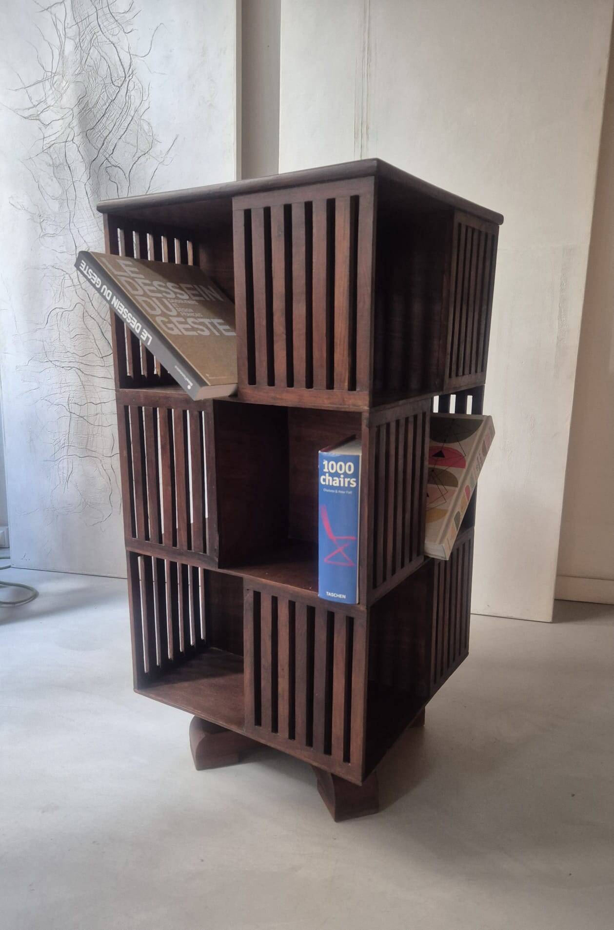 Vintage rotating library, mid 20th century