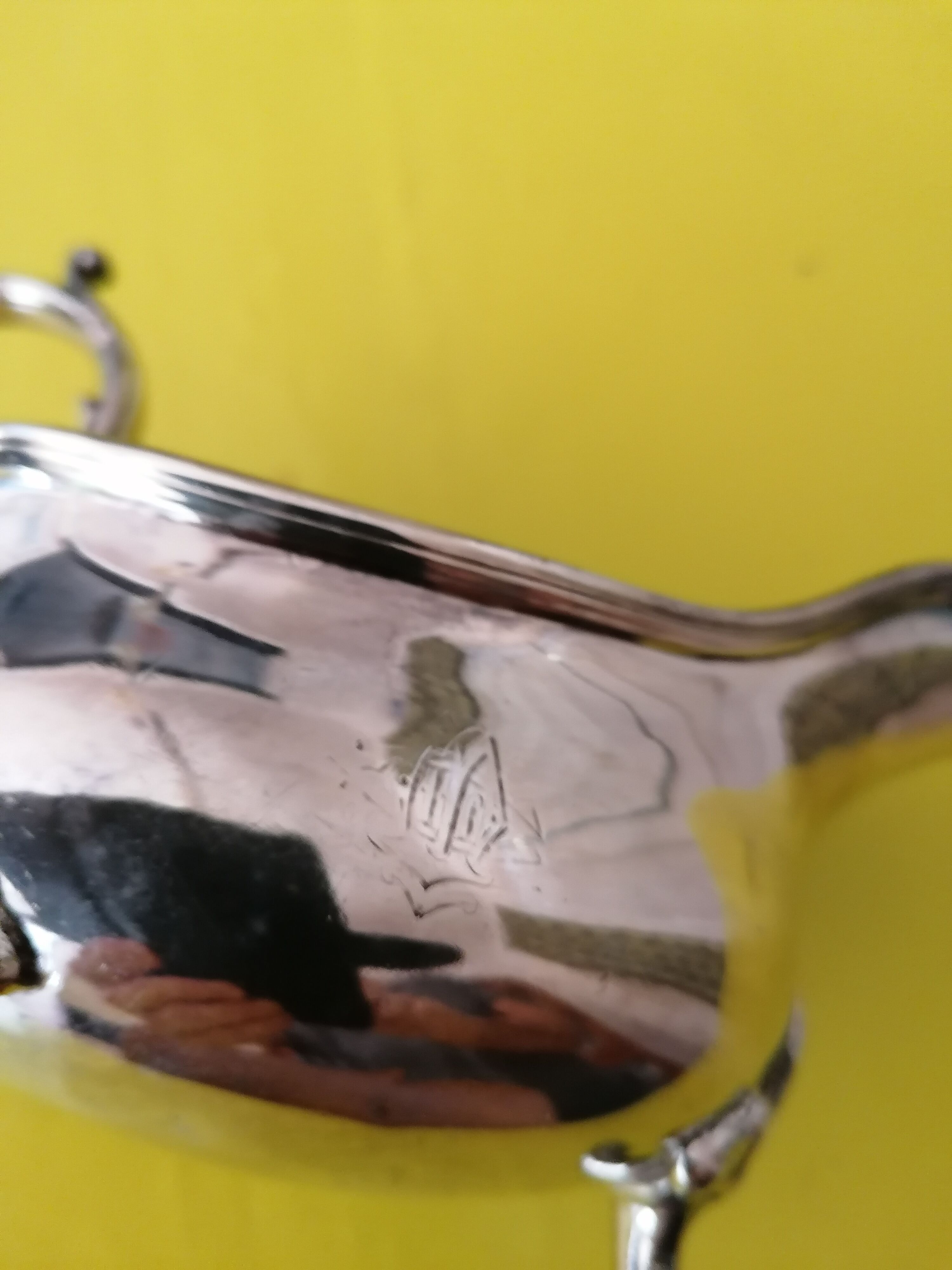 Old silver metal saucer