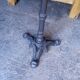 Vintage bistro gueridon table 65/65 cm wood and cast iron