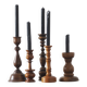 Scandinavian Wooden Candleholders, Set of 5