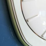 Vintage ceramic clock asymmetrical silent wall clock "Diehl golden green"