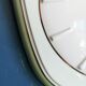 Horloge céramique vintage pendule murale silencieuse asymétrique "Diehl vert doré"