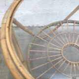 Bamboo and glass coffee table