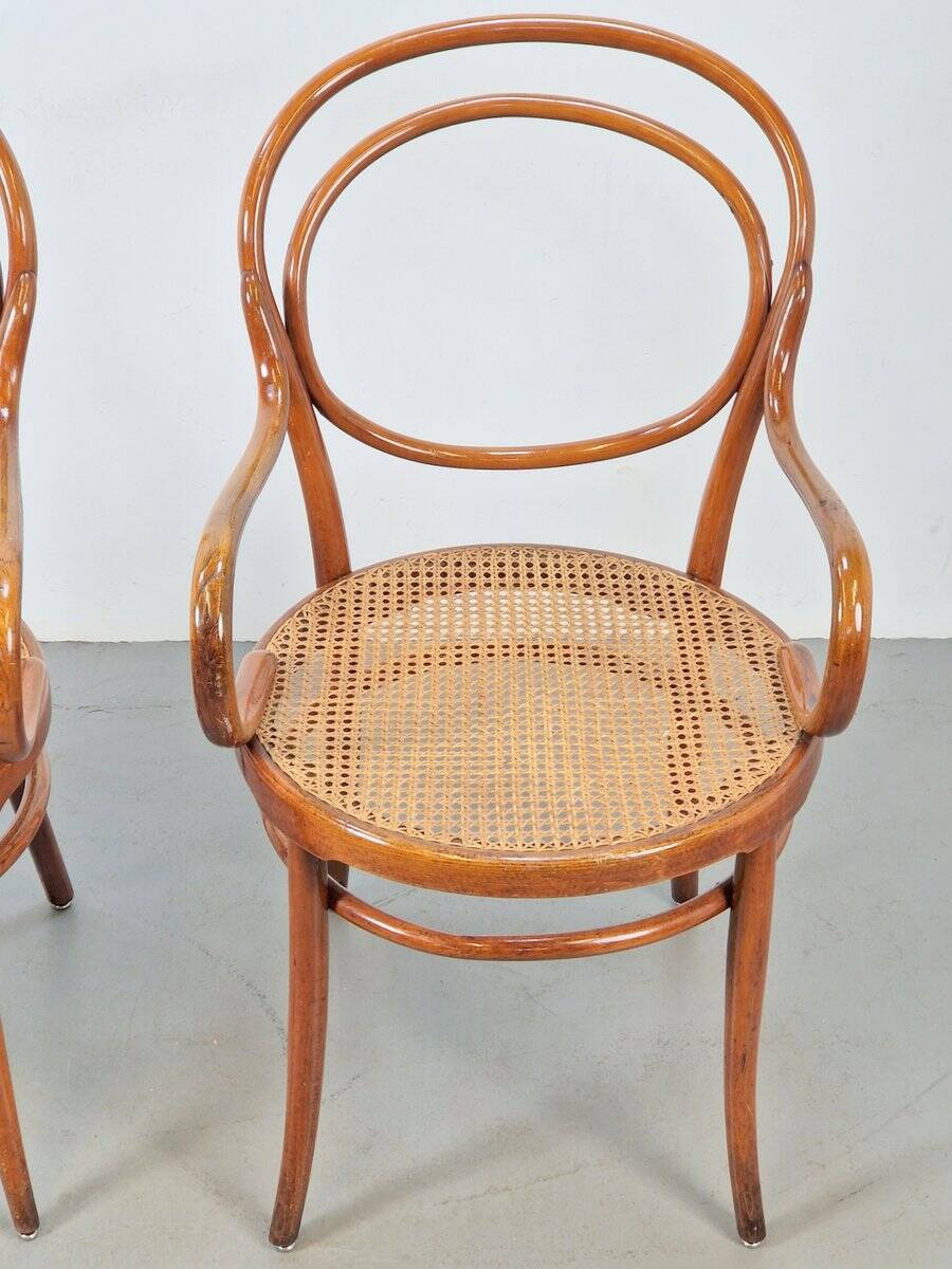 Chaises en osier en bois cintré par Jacob & Josef Kohn pour Wiener Werkstätte, Autriche, années 1890, ensemble de 2