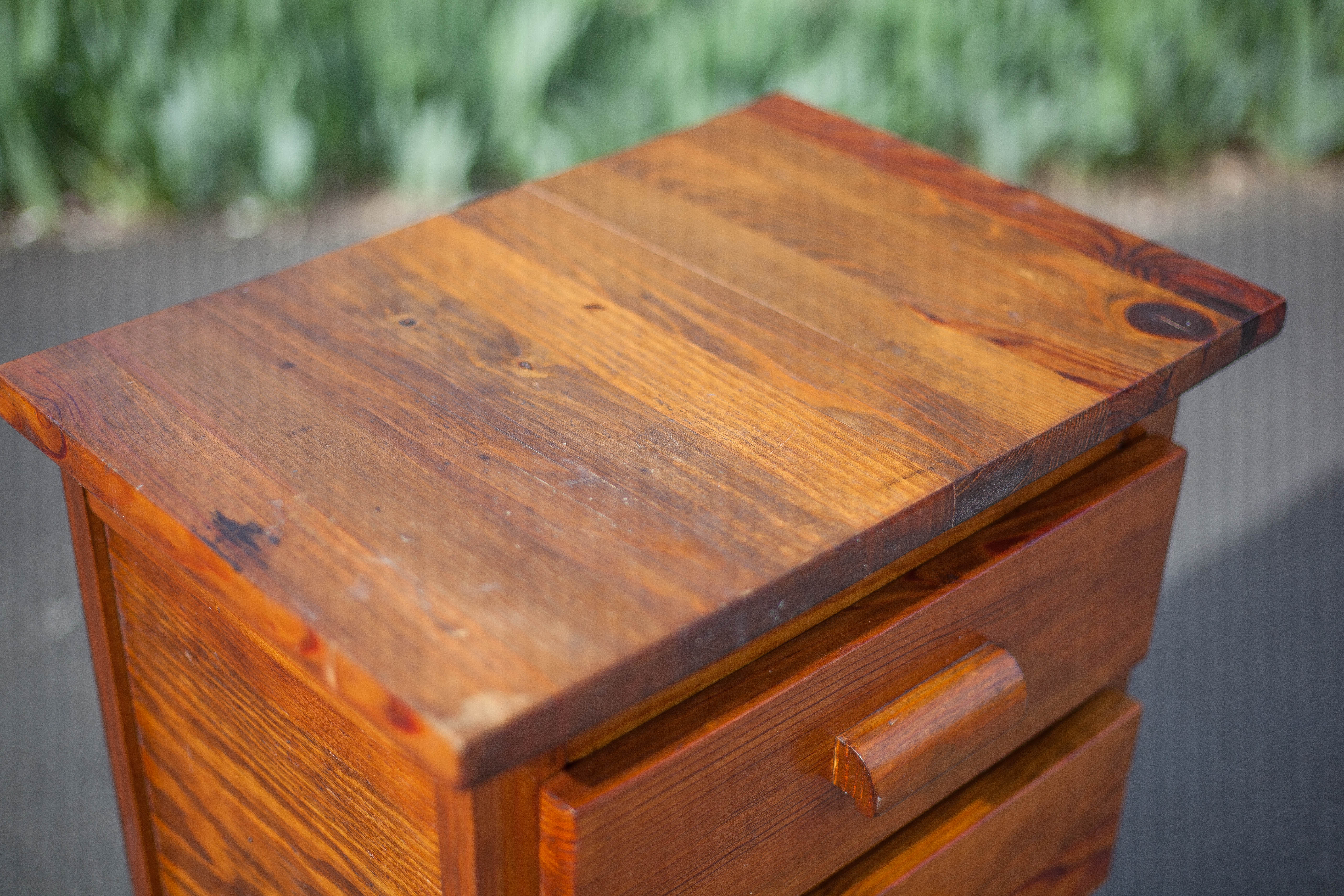 Wooden storage unit with 5 drawers, vintage wooden chest of drawers