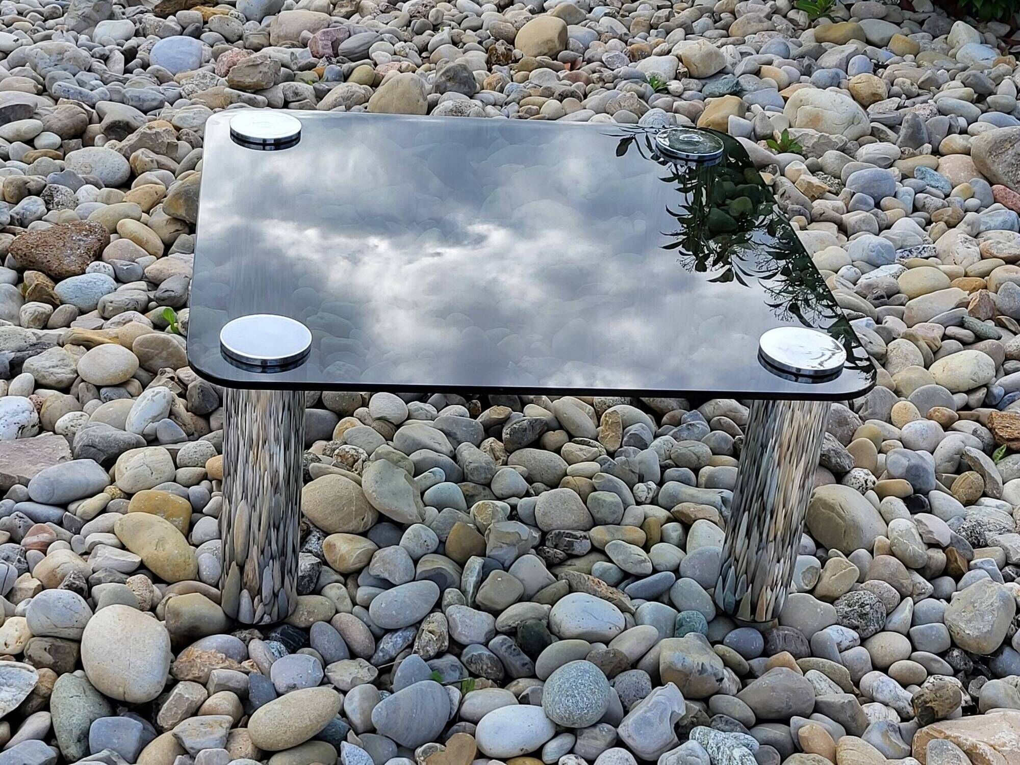 Marco Zanuso Coffee Table in Stainless Steel by Zanotta Vintage 1970