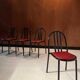 4 leather and steel chairs, designed by Robert Mallet-Stevens