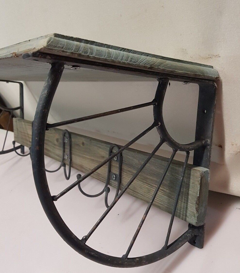 Coat rack with iron and wood hat rack